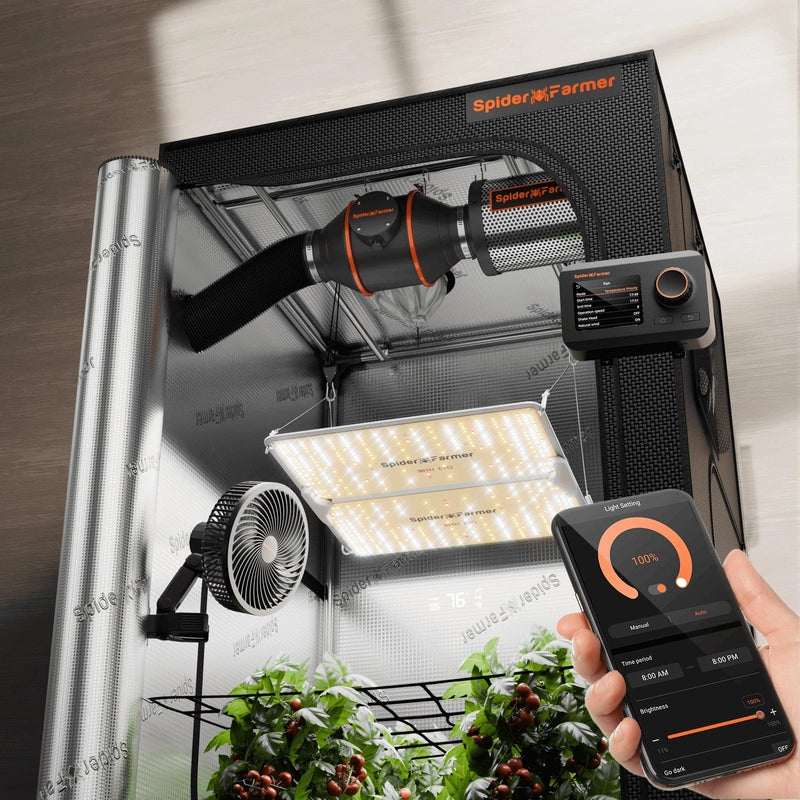 Spider Farmer 3'x3'x6' Grow Tent Kit – SF2000PRO EVO LED, Smart GGS Controller & Ventilation System