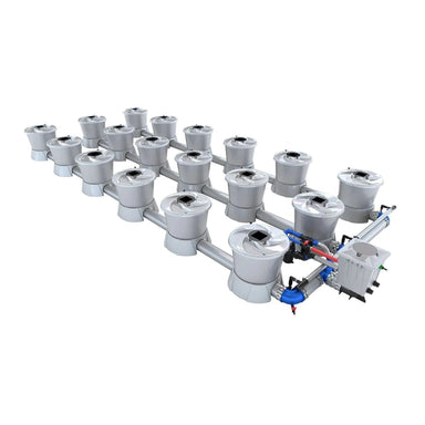 ALIEN Hydroponics V-SYSTEM 18 Pot 3 Row Hydroponic Kit side view left