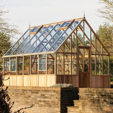 Alton Westminster Cedar Greenhouse front view different setting