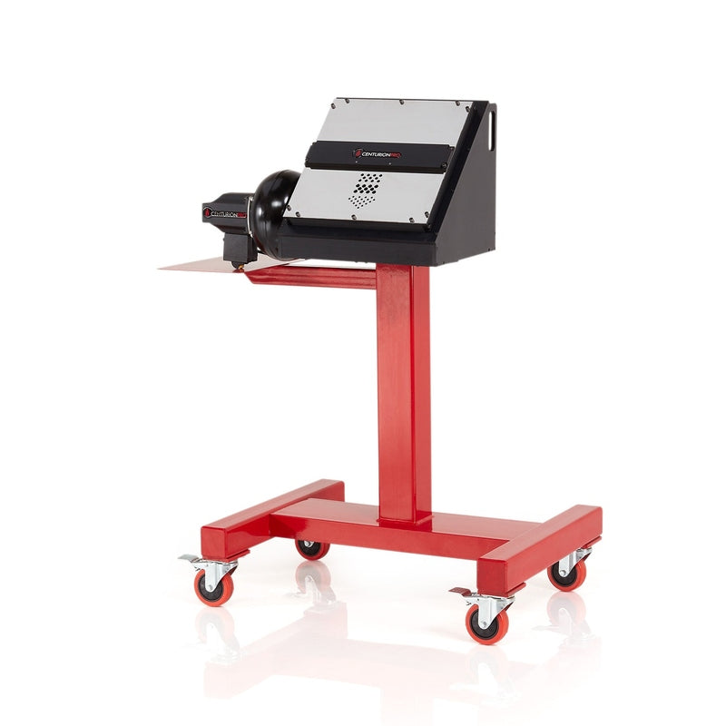 CenturionPro GC1 Bucker – Gentle Cut Hemp Destemmer, Wet/Dry Processing with stand added