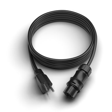 Gavita Lighting Power Cord – 8ft, 3-Pin (208–240V) Black electrical cable with plug and connector on a white background