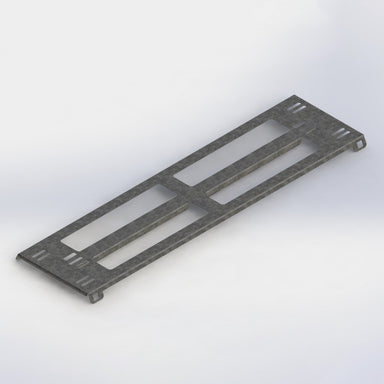 Gavita LED Rail System Hanging Bracket – For Gavita LED Rail Systems Metallic rectangular bracket on a white background