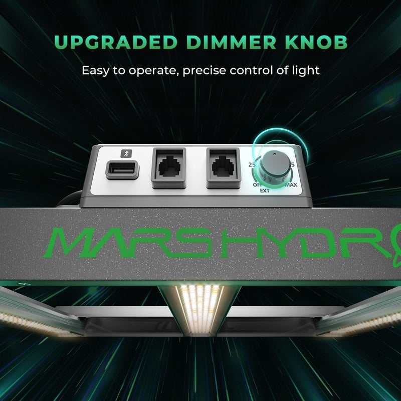 Mars Hydro FC-E6500 LED Grow Light 730W dimming knob.