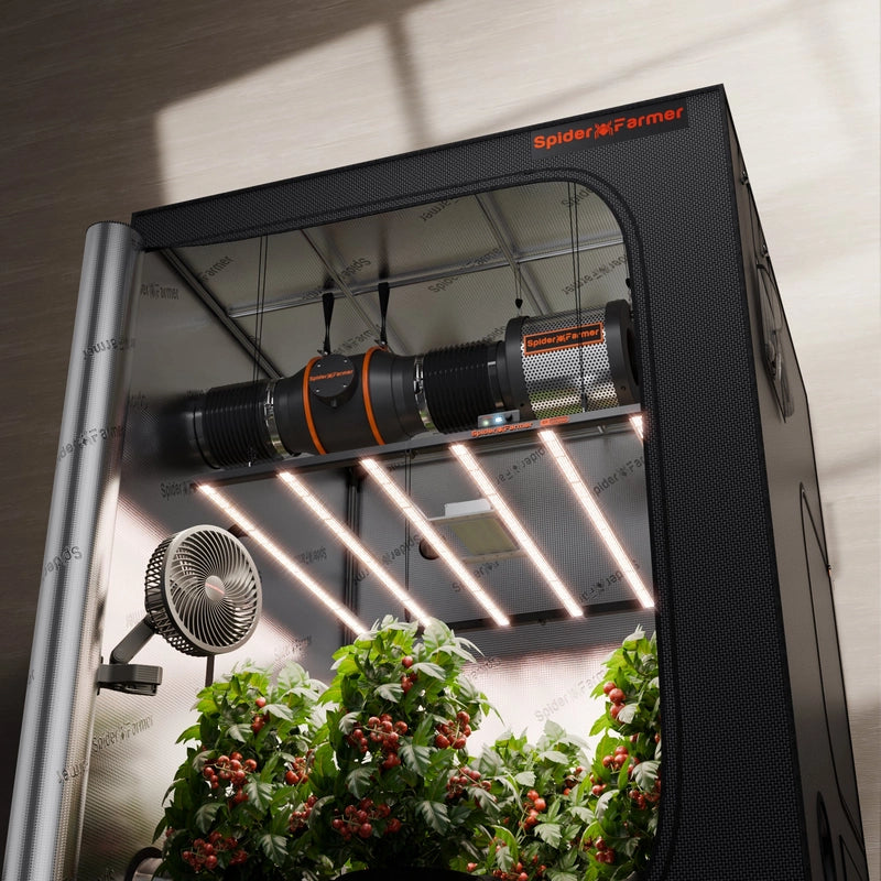 Spider Farmer G-7000 CP Complete Grow Tent Kit W/ Ventilation System / Thermostat Controller 5x5 front view