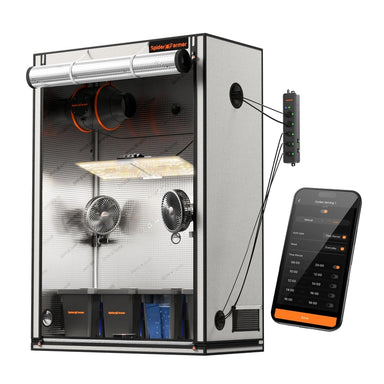 Spider Farmer SF-2000 Smart Hydroponic DWC Grow Tent Kit W/ Ventilation System / Thermostat Controller 2x4 front view