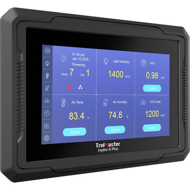 TrolMaster Hydro-X PLUS Environmental Control System with 4-in-1 Sensor (HCS-3) front view angled