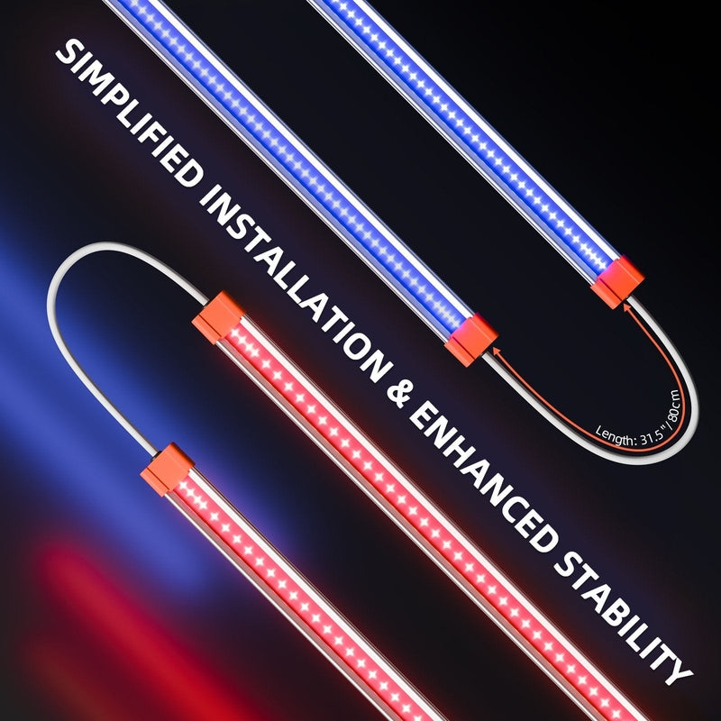 Spider Farmer UV60 & IR30 LED Grow Light Bars Set Two LED strips with text on a dark background