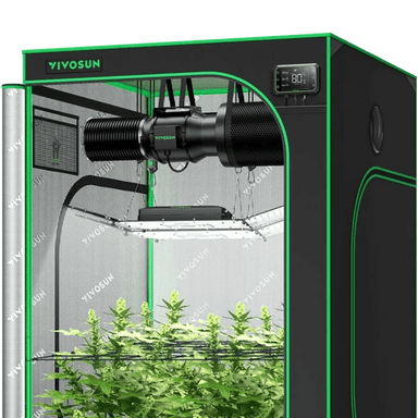 Vivosun Smart Grow Tent Kit GIY-SGS-44 4x4, 4-Plant Complete System 2x 200W AeroLight front view