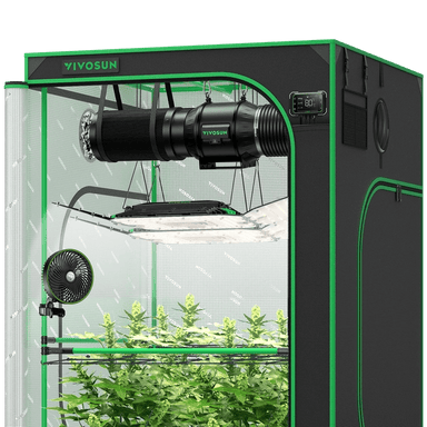 Vivosun Smart Grow Tent Kit GIY-SGS-44 Pro 4x4, 4-Plant Complete System 2x 200W AeroLight front view