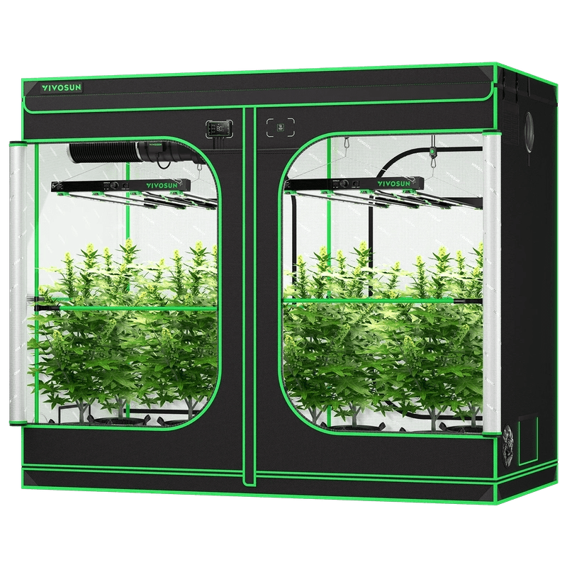 Vivosun Smart Grow Tent Kit GIY-SGS-84 Pro 4x8, 8-Plant Complete System 2x 450W VSFD4500 front view