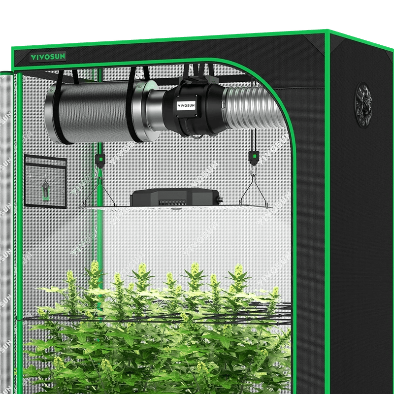 Vivosun Standard Grow Tent Kit GIY-52 2x5, 3-Plant Complete System front view