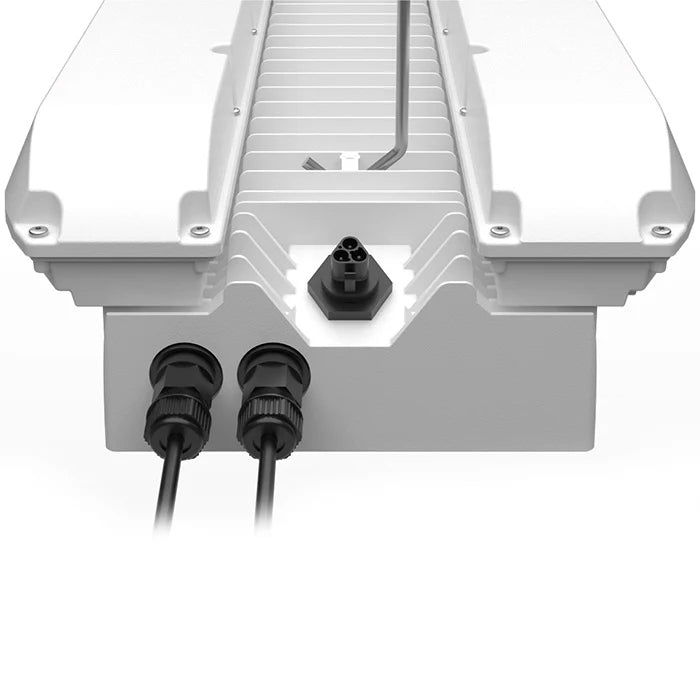 Gavita CT 2000e LED – 208–480V, Full-Spectrum Commercial Grow Light with connectors on a white background