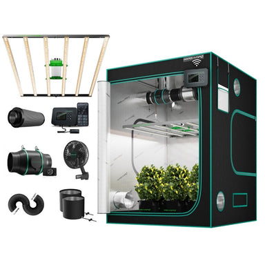 Mars Hydro FC4800 EVO Smart Grow Tent Kit – 480W LED, 4x4 Setup with accessories on a white background