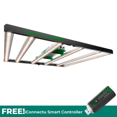 Mars Hydro FC-E4800 – 480W Smart Dimmable Full Spectrum LED Grow Light LED grow light with Connectu smart controller on a white background