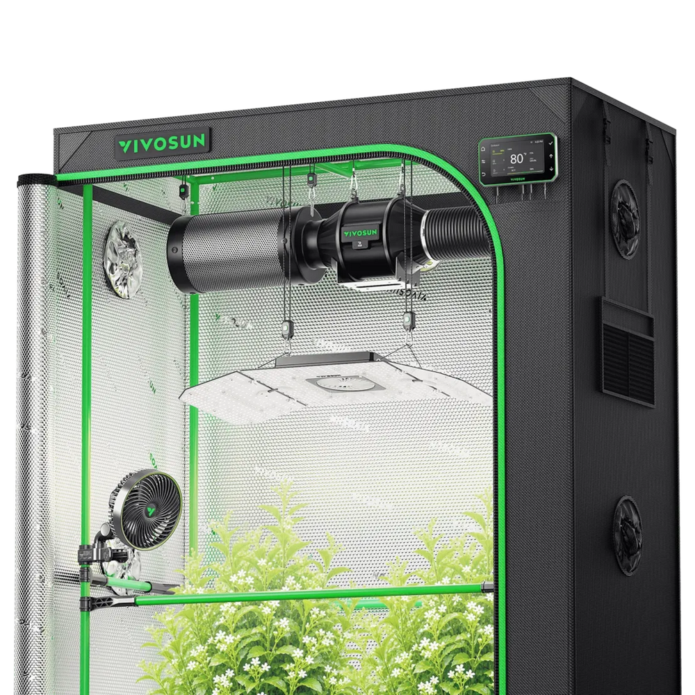 Vivosun 4x2 Smart Grow Tent Kit Pro with AeroLight Gen2 240W, GrowHub E42A+, AeroZesh T4 ventilation and AeroWave E6 clip fan