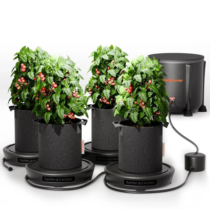 Spider Farmer 4-Pack Gravity-Fed Silent Self-Watering System Kits – Hassle-Free Irrigation, Perfect for Indoor Grow Tents & Greenhouses