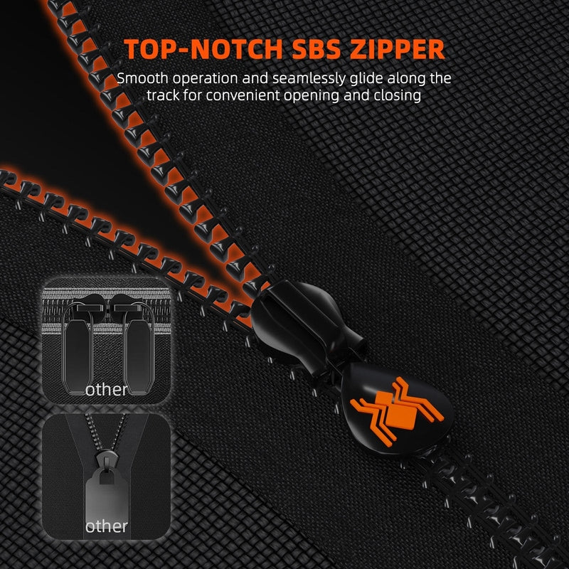 Spider Farmer® 8’x8’x6.5′ Grow Tent  Top-notch SBS zipper with smooth operation on a black background