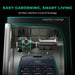  Mars Hydro TSW 2000 Grow Tent Kit  Mars hydro device with smartphone app interface on a black background, featuring 'Easy Gardening, Smart Living' text.