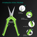 Mars Hydro TSL2000 300W LED 2x4 Complete Grow Tent Kit Green pruning shears with labeled features on a black background