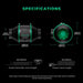 Mars Hydro iFresh 4" Inline Duct Fan Technical specifications of a device with measurements and features on a black background