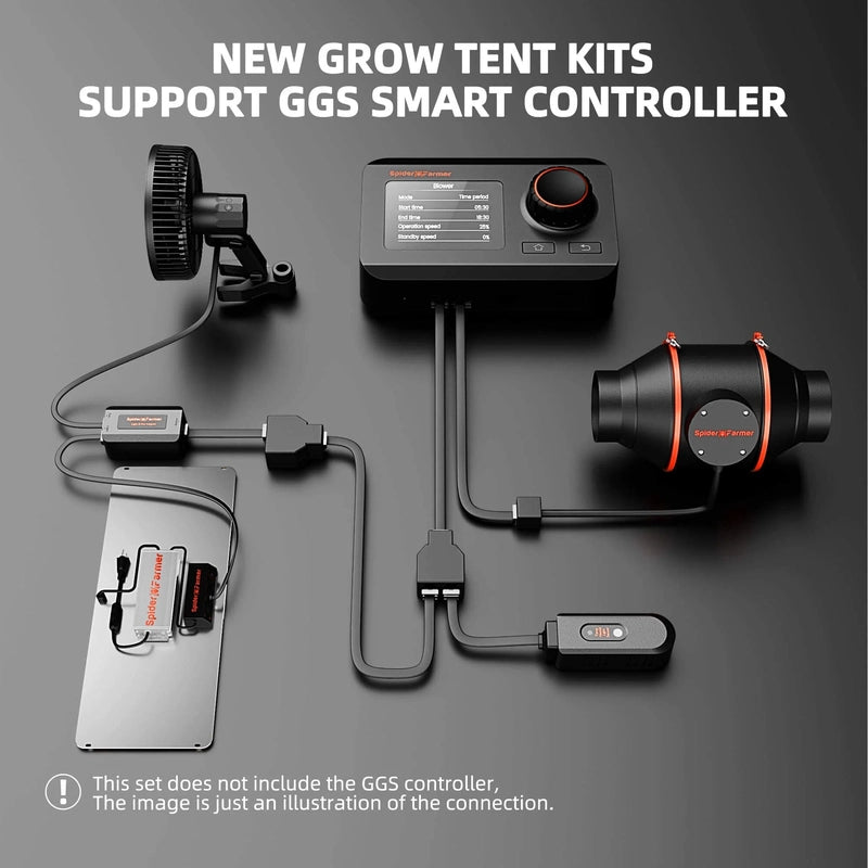 Spider Farmer 2'x4'x6' Grow Tent Kit – SF2000 EVO LED, Speed Controller & Smart Climate System