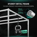 Mars Hydro TSW2000 300W 4x4 Smart Grow Tent Kit with iControl Tent Poles with kettlebell and text highlighting sturdiness and material details