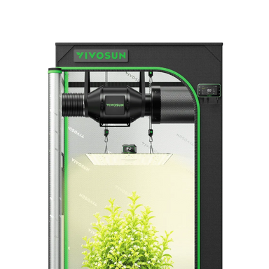 Vivosun 2.3x2.3 Smart Grow Tent Kit – 150W LumaLight & GrowHub E42A+ front view on white background 