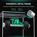 Mars Hydro FC6500 730W 5x5 Complete Grow Tent Kit Diagram of a metal frame with corrosion-resistant metal poles and a 120 lbs weight, on a black background.