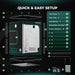 Mars Hydro FC6500 730W 5x5 Complete Grow Tent Kit Diagram of a grow tent setup with components and quick setup instructions.