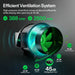 Vivosun 4x4 Smart Grow Tent Kit – 400W LumaLight & GrowHub E42A+ Ventilation system with fan and text highlighting features on a dark background