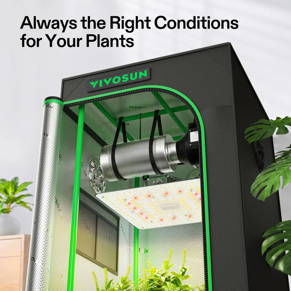 Vivosun 2x2 Starter Grow Tent Kit – 100W LumaLight & GrowHub A22 always has the right growing conditions 