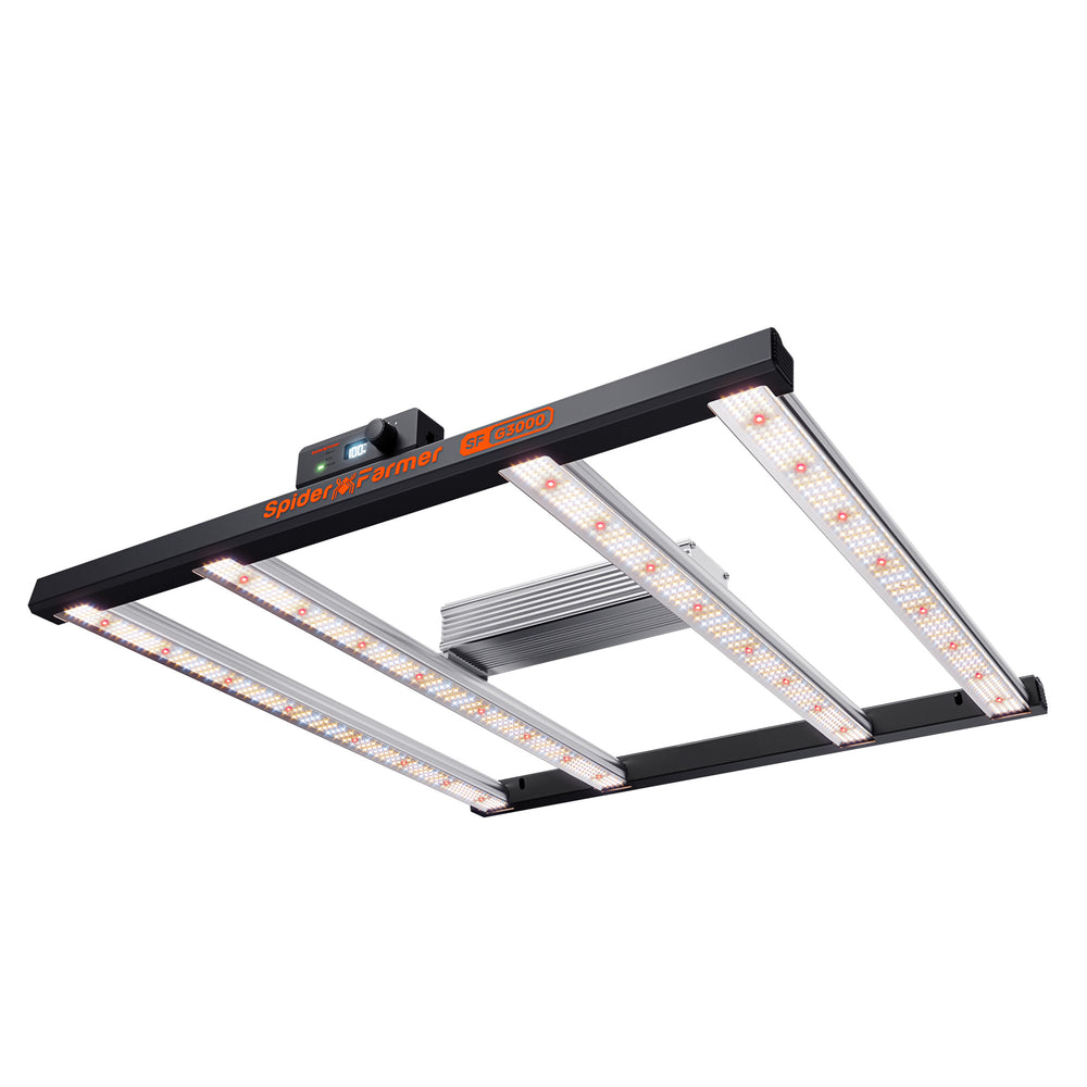 Spider Farmer G3000 300W Smart LED Grow Light – App-Controlled Full-Spectrum Lighting for 3x3 Grow Tents LED grow light on a white background