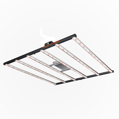 Spider Farmer G7000 730W Smart LED Grow Light – High-Yield 5x5 Coverage Ceiling-mounted LED grow light with black frame and white panels on a white background