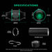 Mars Hydro TS1000 2.6' × 2.6' Complete Grow Tent Kit – Efficient All-in-One Indoor Growing System Technical specifications of a ventilation system with measurements and components on a black background.