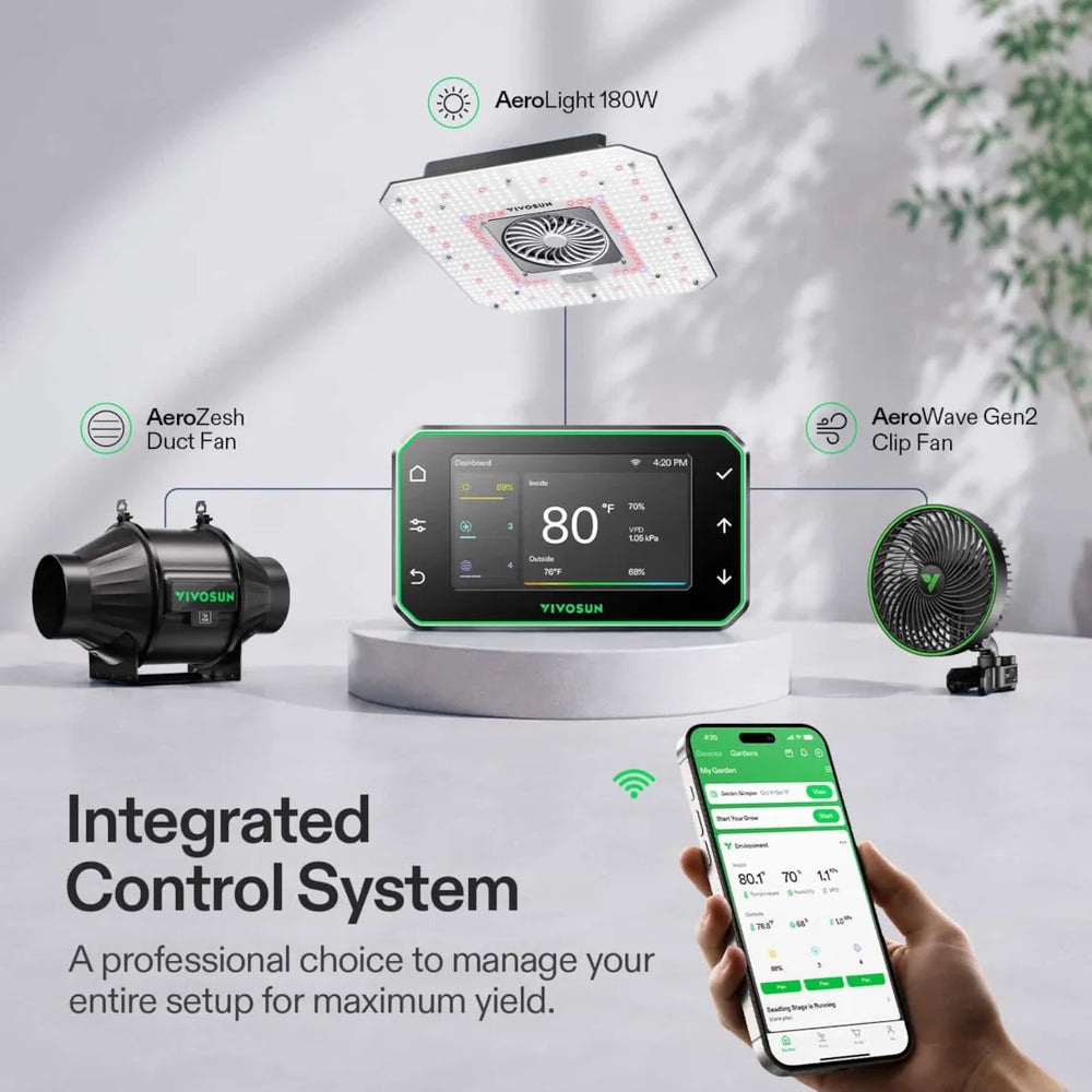Vivosun 2.3x2.3 Smart Grow Tent Kit Pro – AeroLight Gen2 180W & GrowHub E42A+