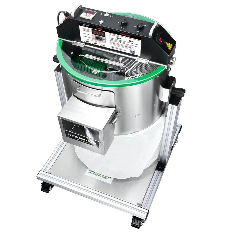 Hygrohub 4000XL Bud Trimmer with a green lid on a white background