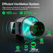 Vivosun 2x2 Smart Grow Tent Kit – 100W LumaLight & GrowHub E42A+ Ventilation system with green light on a dark background, featuring Vivosun branding.