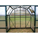 Grandio Elite Greenhouse close up view of inside with door open in a field 