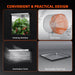 Spider Farmer® 2.3’x2.3’x5.2′ Grow Tent Product features with labels for viewing window, duct ports, ventilation ports, and removable floor tray.