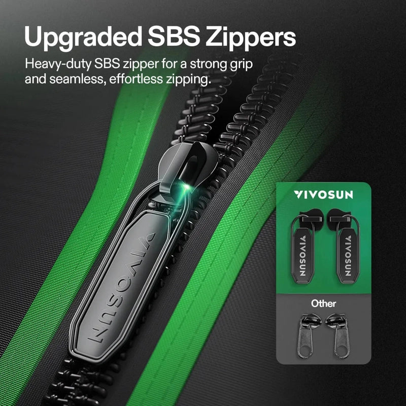 VIVOSUN Grow Tent S888 – 8x8 ft featuring the zipper on a black and green background