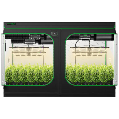 Vivosun 10x10 Smart Grow Tent Kit – 4x 750W LumaLight & GrowHub E42A+ front view on a white background 