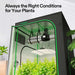 Vivosun 4x4 Starter Grow Tent Kit – 400W LumaLight & GrowHub A22 with A black VIVOSUN grow light tent with green trim, housing bright green plants and a hanging silver grow light, shown against a light gray background with promotional text at the top.