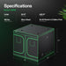 VIVOSUN Grow Tent S888 – 8x8 ft specifications on a dark background