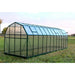 Grandio Elite Greenhouse 45 degree view of 8x24 model in field. 