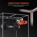 Spider Farmer® 8’x4’x6.5′ Grow Tent Gym barbell rack with 240 lbs weight display on a black background