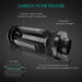 Mars Hydro TSL2000 Grow Tent Kit Carbon filter with features highlighted on a dark background