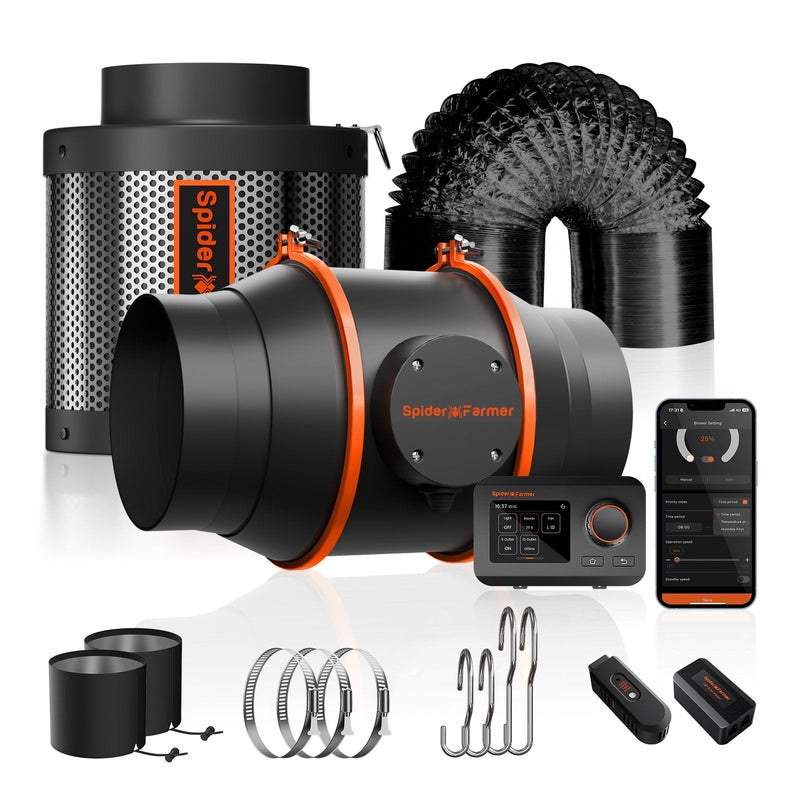 Spider Farmer 5'x5' Smart Grow Tent Kit – SE7000 EVO 730W LED components 