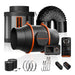 Spider Farmer 6-Inch 402 CFM Inline Fan Kit Spider Farmer cultivation kit with various components on a white background