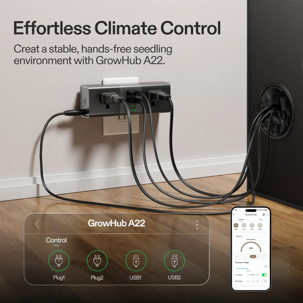 Vivosun Clone Tent Kit 24" x 16" x 20" with GrowHub A22 Controller Grow Hub A22 gives effortless climate control 