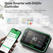 Vivosun 10x5 Smart Grow Tent Kit – 2x 750W LumaLight & GrowHub E42A+ smart plant care controller shown with a smartphone app screen and a hand holding the device. The controller has a black body with a bright green LED border and a colorful display.